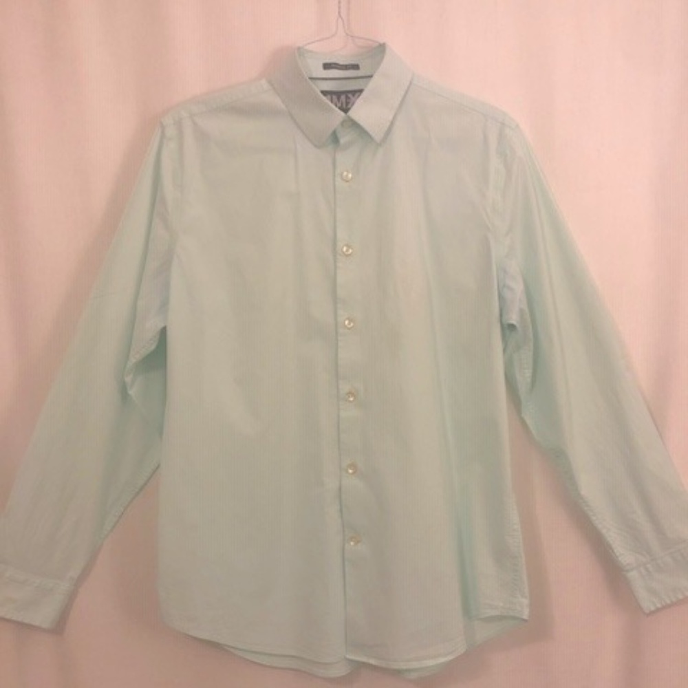 Express Men's Teal Button Up Sz. L (16-16.5i neck)